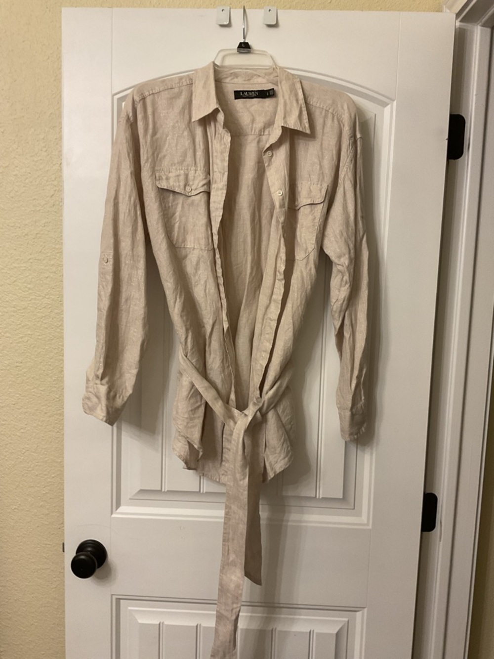 Lauren Ralph Lauren Light Beige Button-Front Shirt